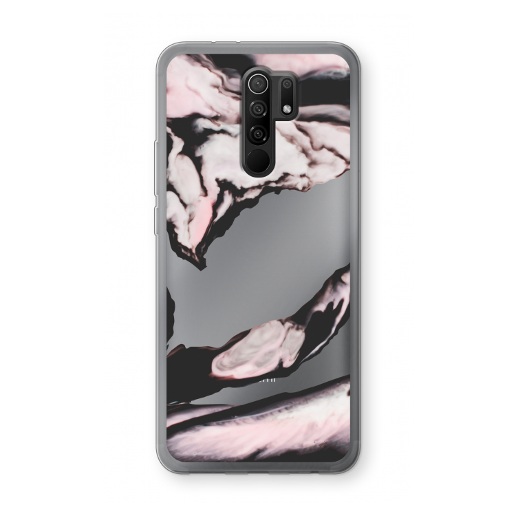 Roze stroom: Xiaomi Redmi 9 Transparant Hoesje