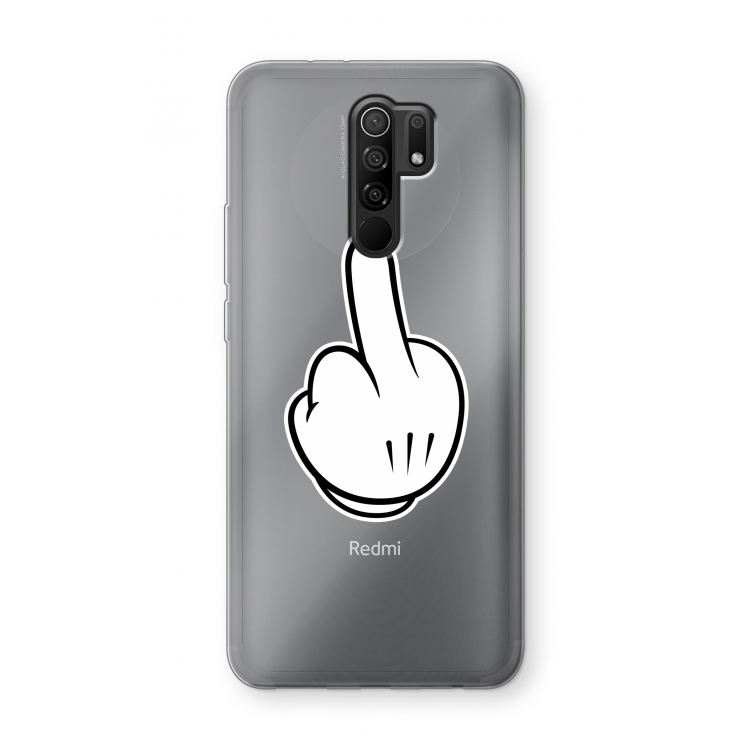 Middle finger white: Xiaomi Redmi 9 Transparant Hoesje