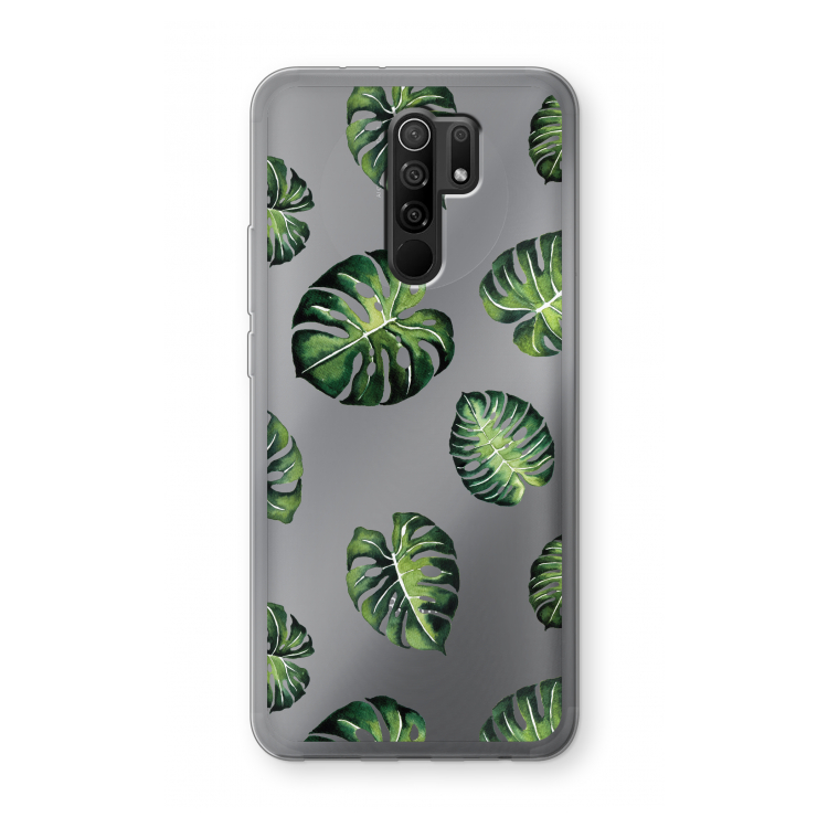 Tropische bladeren: Xiaomi Redmi 9 Transparant Hoesje