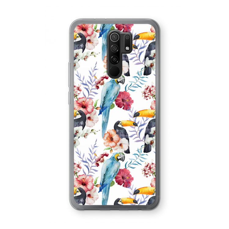 Bloemen tukan: Xiaomi Redmi 9 Transparant Hoesje