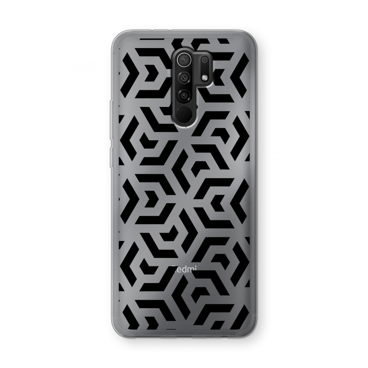 Crazy pattern: Xiaomi Redmi 9 Transparant Hoesje