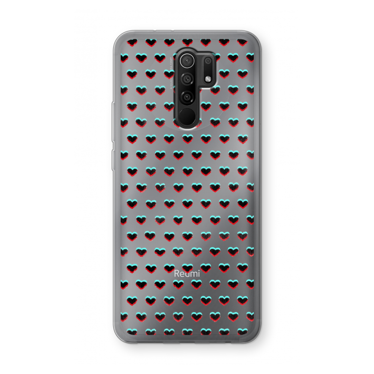 Hartjes: Xiaomi Redmi 9 Transparant Hoesje