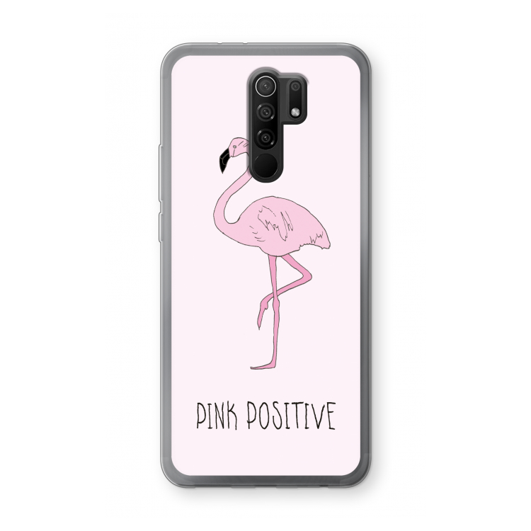 Pink positive: Xiaomi Redmi 9 Transparant Hoesje
