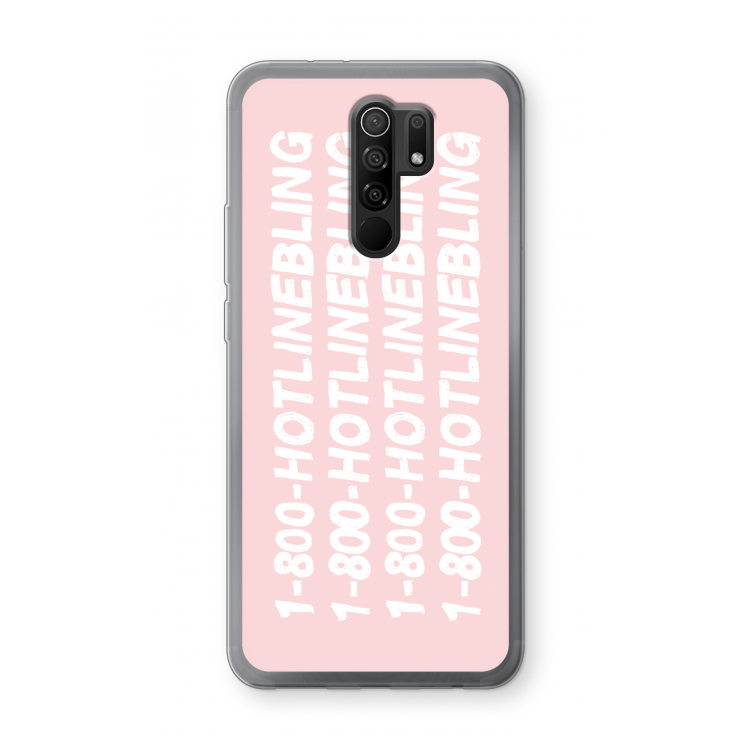 Hotline bling pink: Xiaomi Redmi 9 Transparant Hoesje