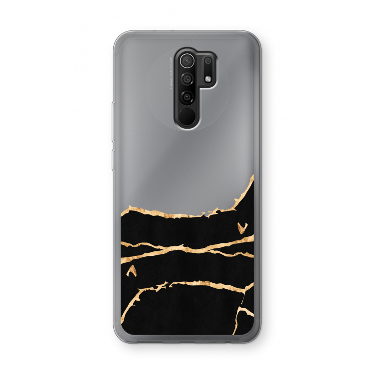 Gouden marmer: Xiaomi Redmi 9 Transparant Hoesje