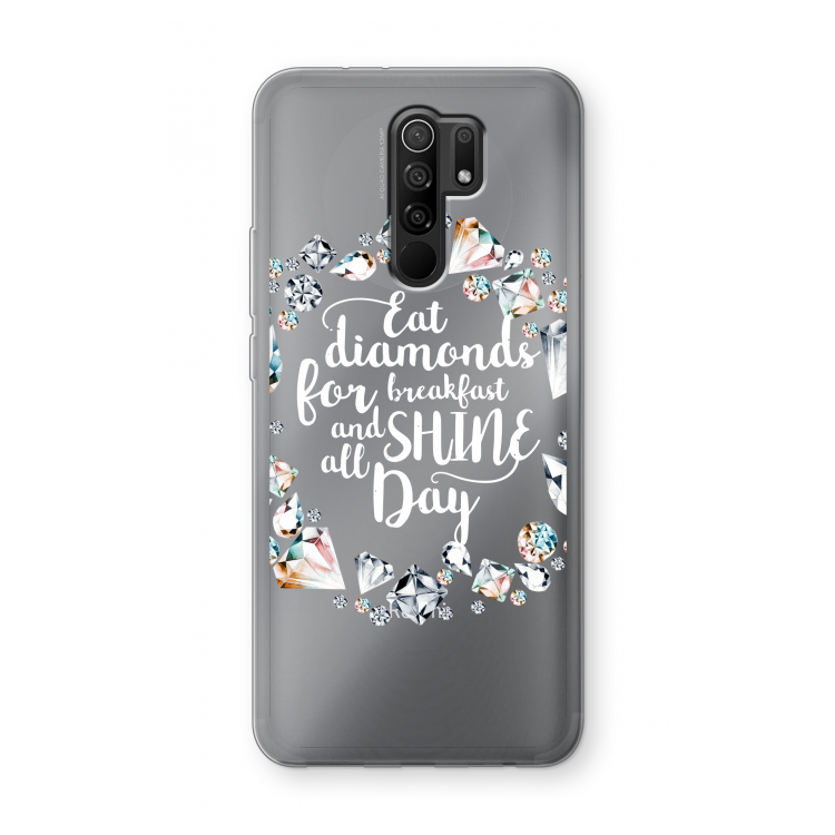 Diamonds: Xiaomi Redmi 9 Transparant Hoesje