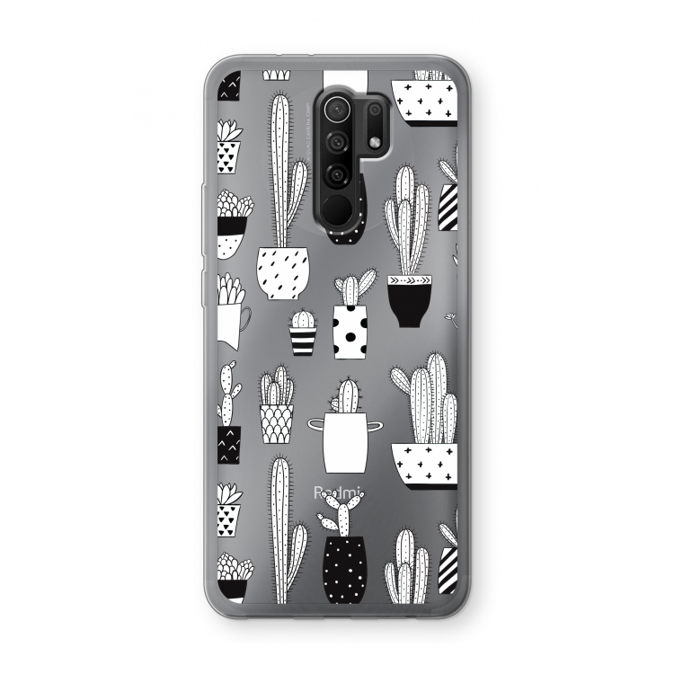 Cactusmotief: Xiaomi Redmi 9 Transparant Hoesje