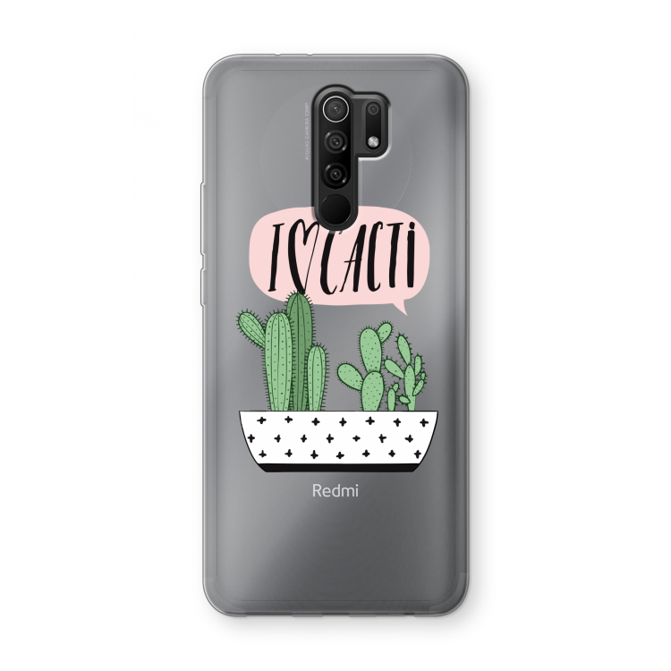 I love cacti: Xiaomi Redmi 9 Transparant Hoesje