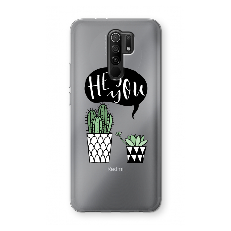 Hey you cactus: Xiaomi Redmi 9 Transparant Hoesje