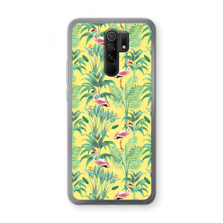 Flamingo party: Xiaomi Redmi 9 Transparant Hoesje