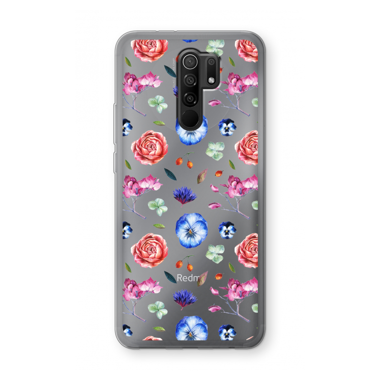 Bloemetjes: Xiaomi Redmi 9 Transparant Hoesje