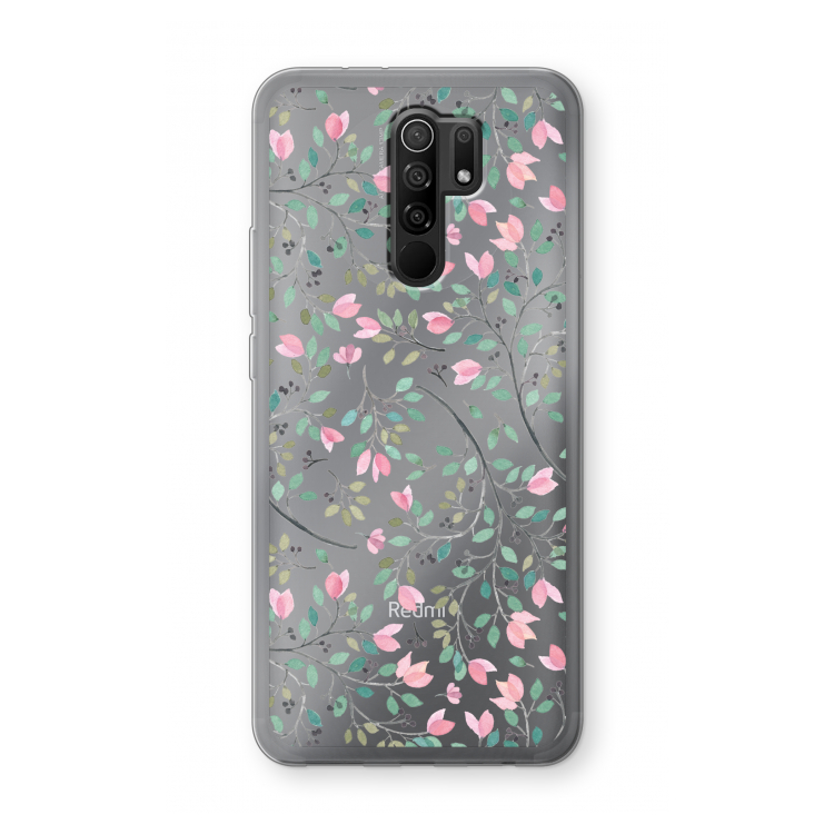 Sierlijke bloemen: Xiaomi Redmi 9 Transparant Hoesje
