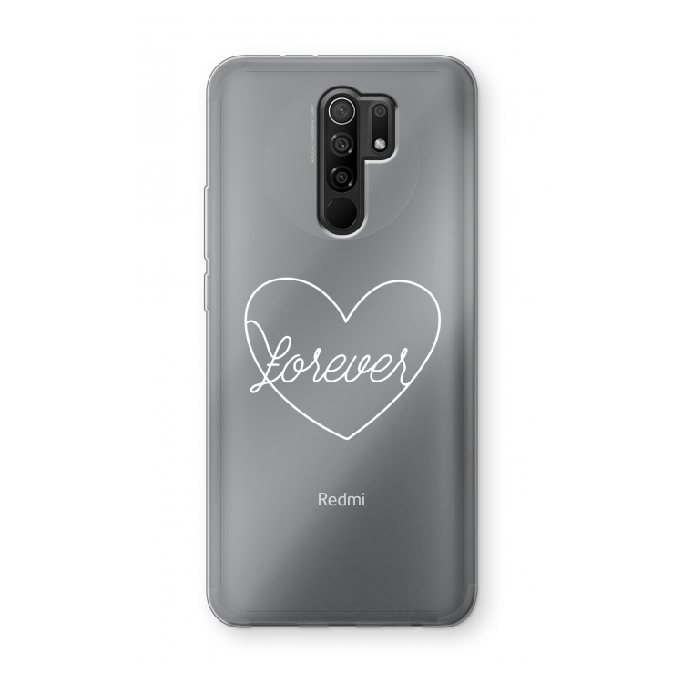 Forever heart pastel: Xiaomi Redmi 9 Transparant Hoesje