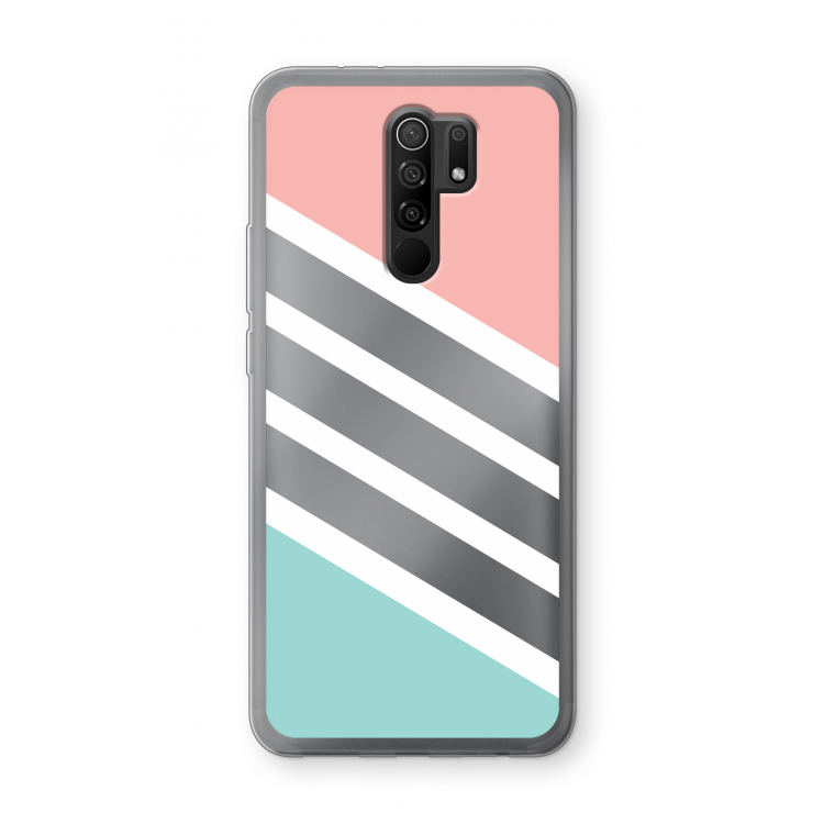 Strepen pastel: Xiaomi Redmi 9 Transparant Hoesje