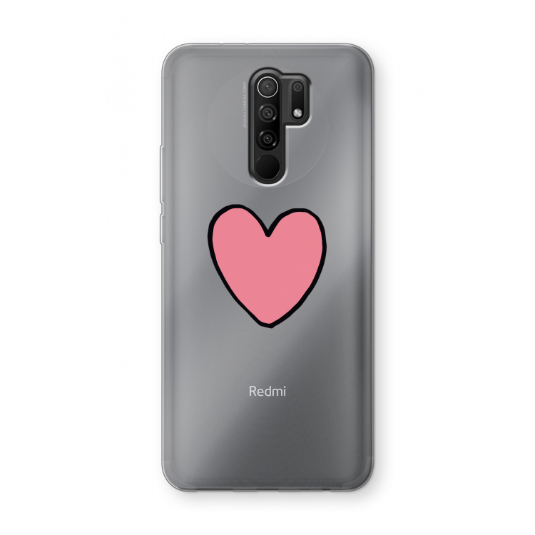Hartje: Xiaomi Redmi 9 Transparant Hoesje