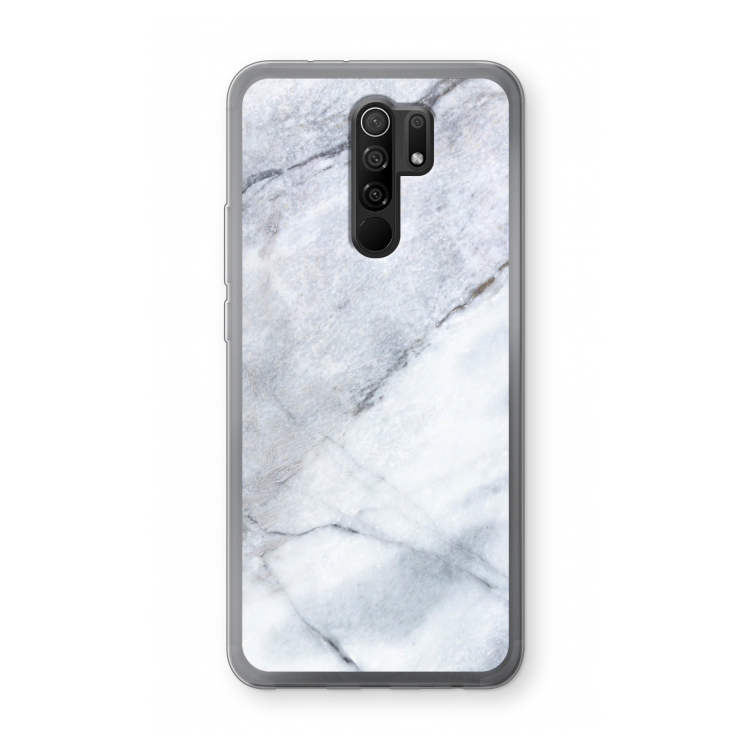 Witte marmer: Xiaomi Redmi 9 Transparant Hoesje