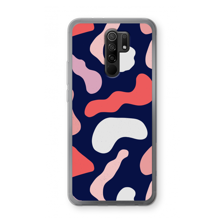 Memphis Shapes Pink: Xiaomi Redmi 9 Transparant Hoesje
