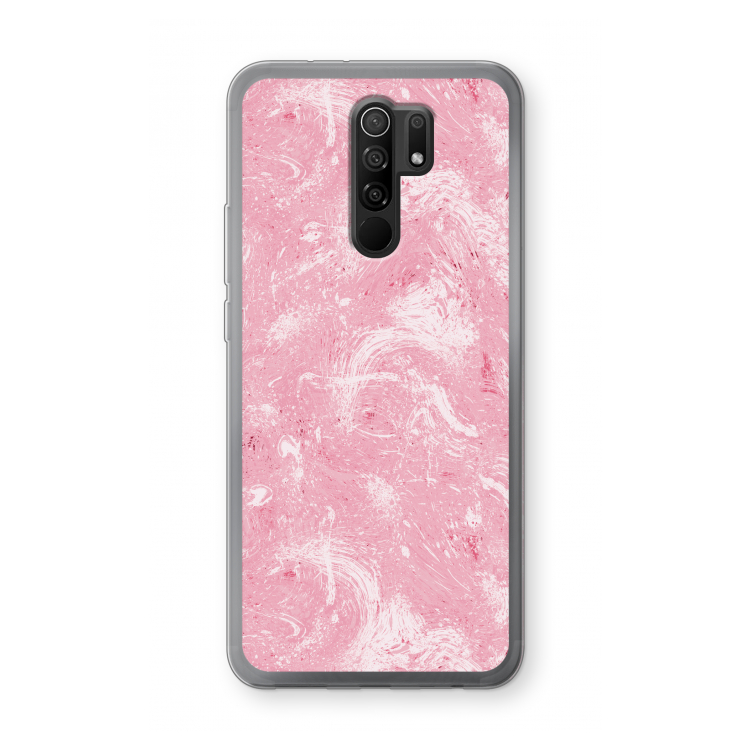 Abstract Painting Pink: Xiaomi Redmi 9 Transparant Hoesje