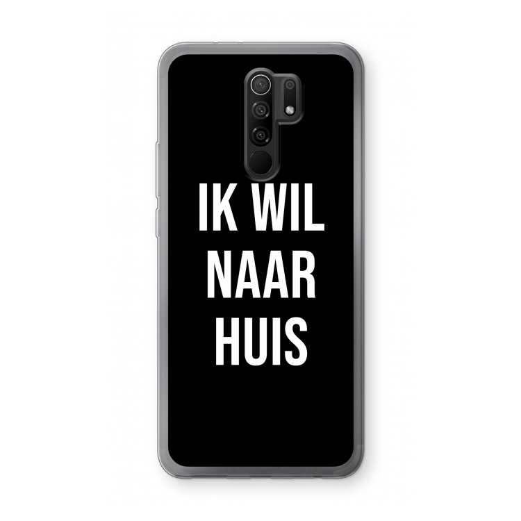 Ik wil naar huis - Zwart: Xiaomi Redmi 9 Transparant Hoesje