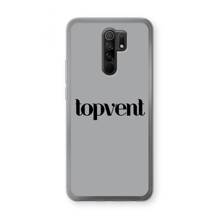 Topvent Grijs Zwart: Xiaomi Redmi 9 Transparant Hoesje