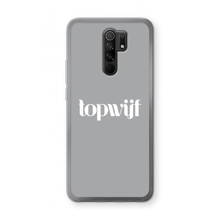 Topwijf Grijs Wit: Xiaomi Redmi 9 Transparant Hoesje
