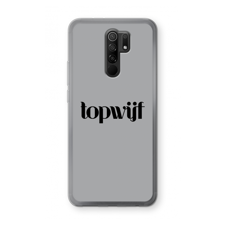Topwijf Grijs Zwart: Xiaomi Redmi 9 Transparant Hoesje