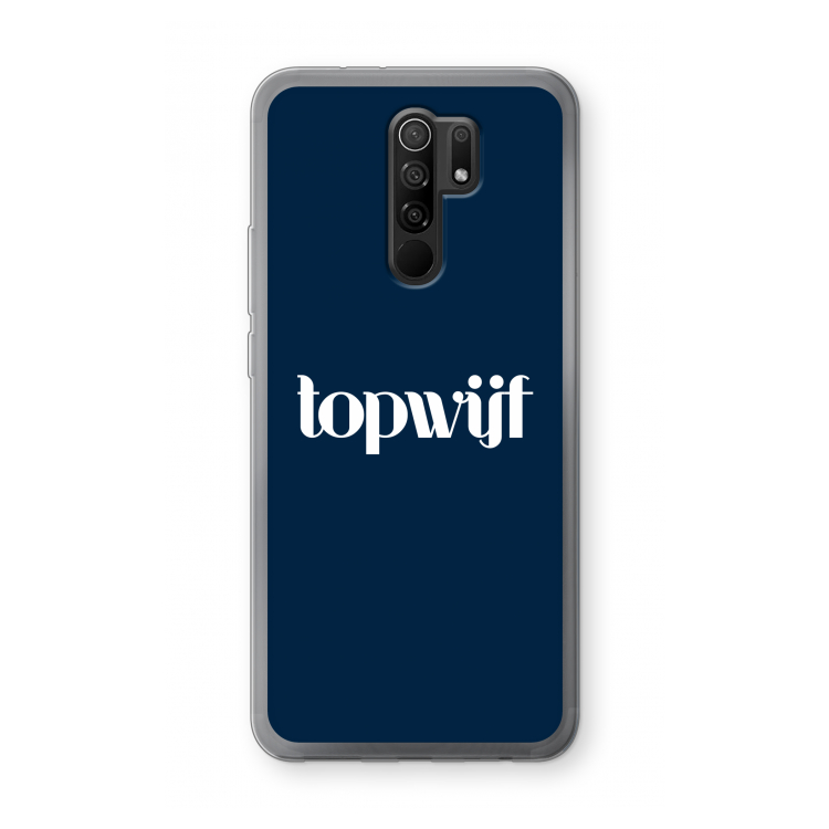 Topwijf Navy: Xiaomi Redmi 9 Transparant Hoesje