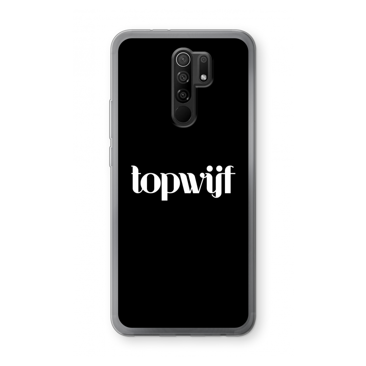 Topwijf Zwart: Xiaomi Redmi 9 Transparant Hoesje