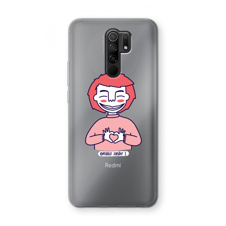 Hartje: Xiaomi Redmi 9 Transparant Hoesje