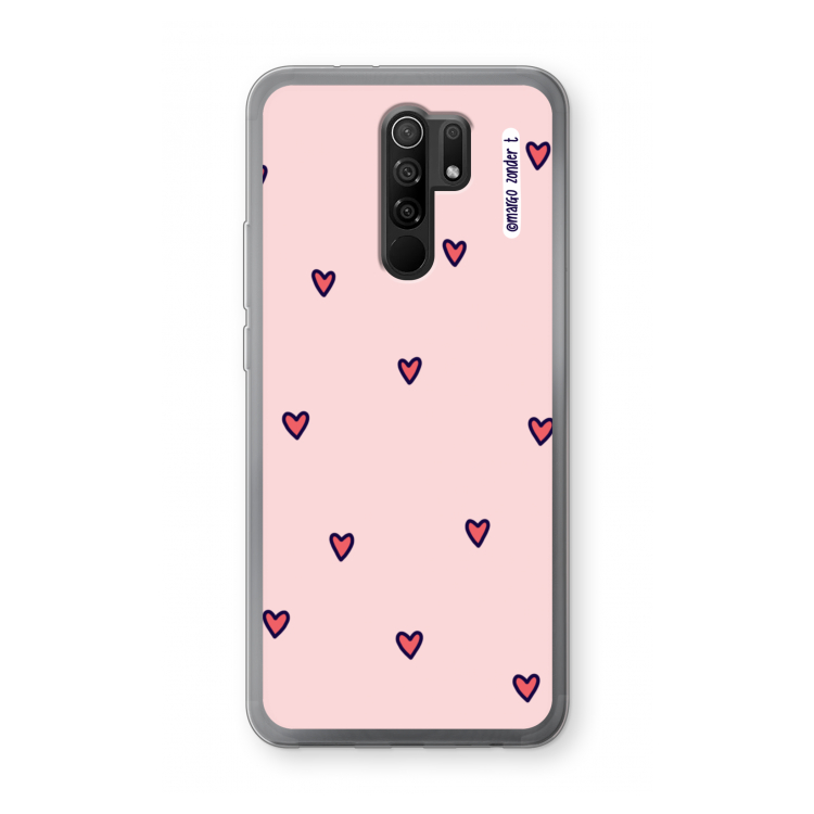Hartjes: Xiaomi Redmi 9 Transparant Hoesje