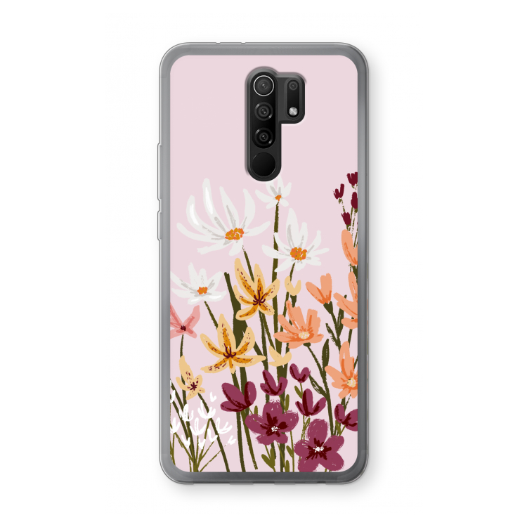 Painted wildflowers: Xiaomi Redmi 9 Transparant Hoesje