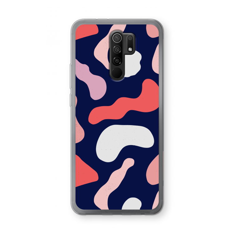 Memphis Shapes Pink: Xiaomi Redmi 9 Transparant Hoesje
