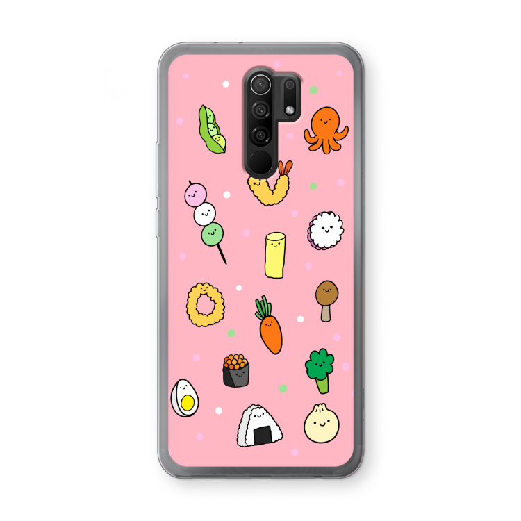 Happy bento friends: Xiaomi Redmi 9 Transparant Hoesje