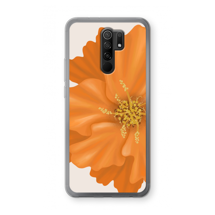 Orange Ellila flower: Xiaomi Redmi 9 Transparant Hoesje