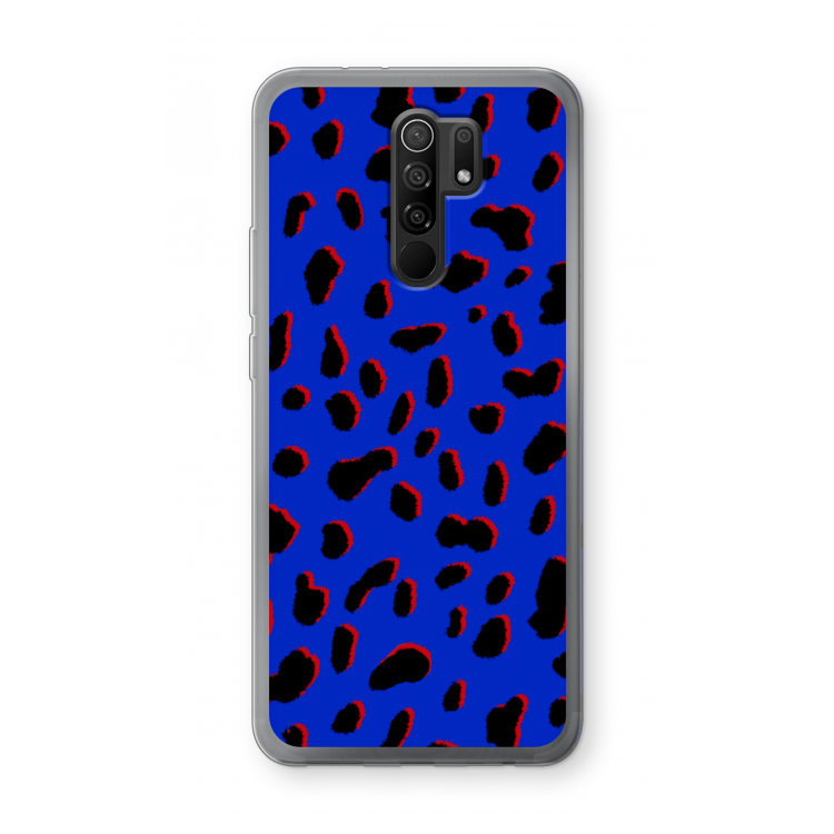 Blue Leopard: Xiaomi Redmi 9 Transparant Hoesje