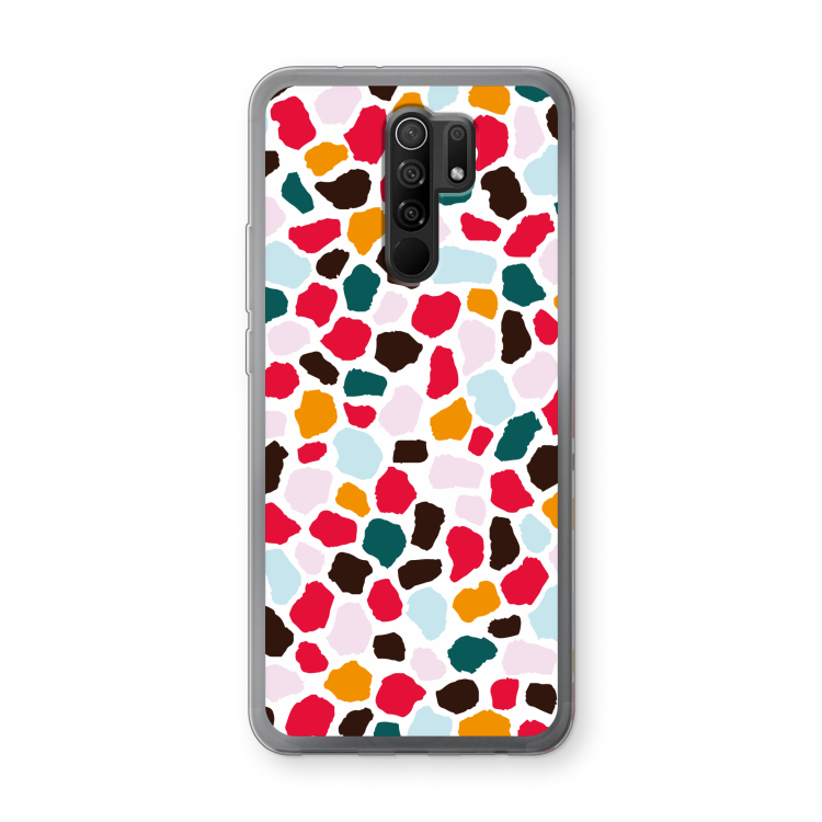 Colored Giraffe: Xiaomi Redmi 9 Transparant Hoesje