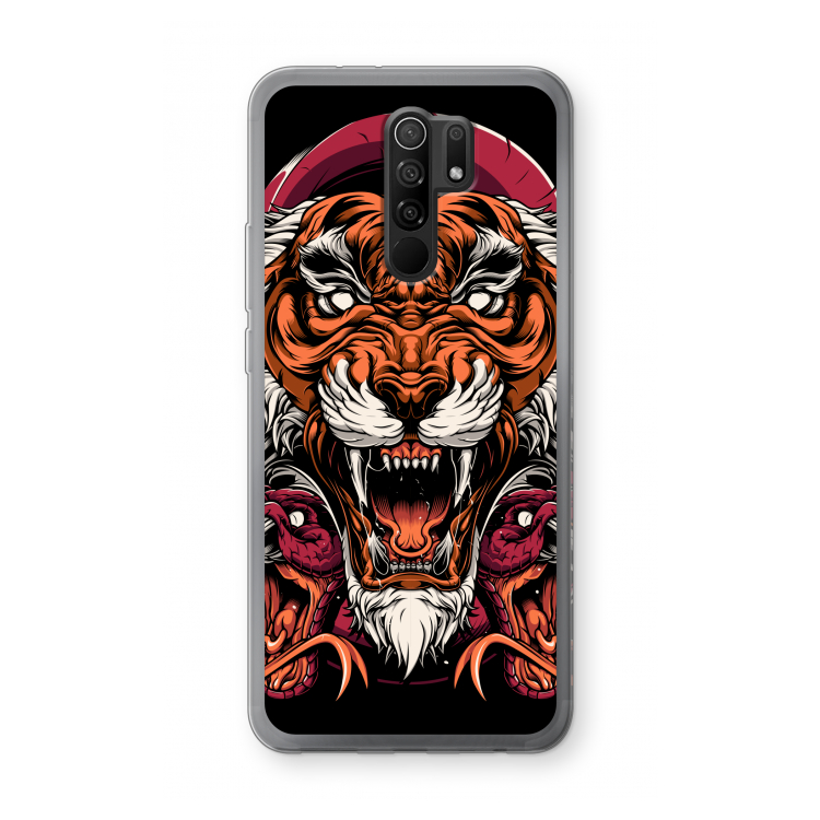 Tiger and Rattlesnakes: Xiaomi Redmi 9 Transparant Hoesje