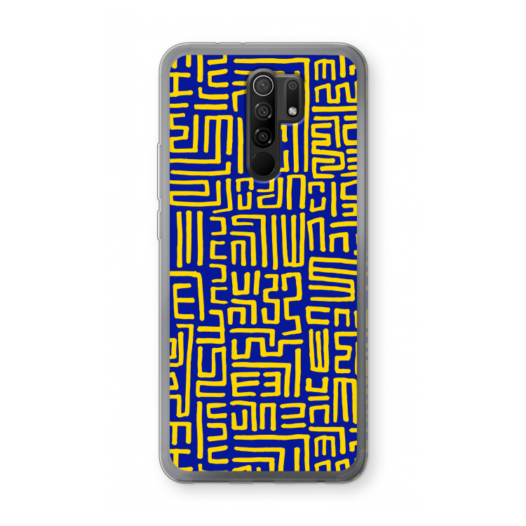 Majorelle Blue Print: Xiaomi Redmi 9 Transparant Hoesje
