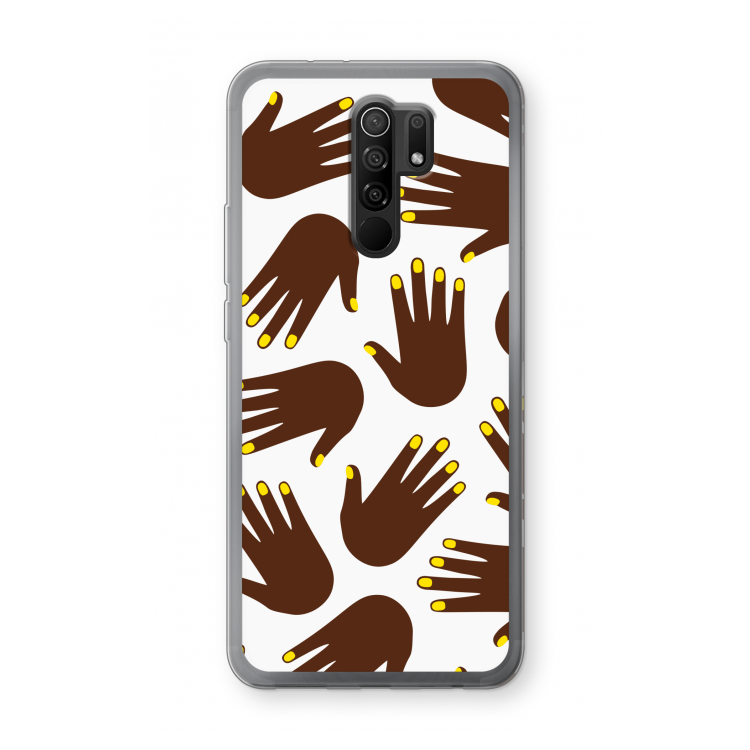 Hands dark: Xiaomi Redmi 9 Transparant Hoesje