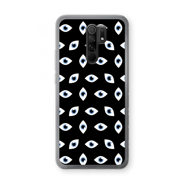 Eyes pattern: Xiaomi Redmi 9 Transparant Hoesje