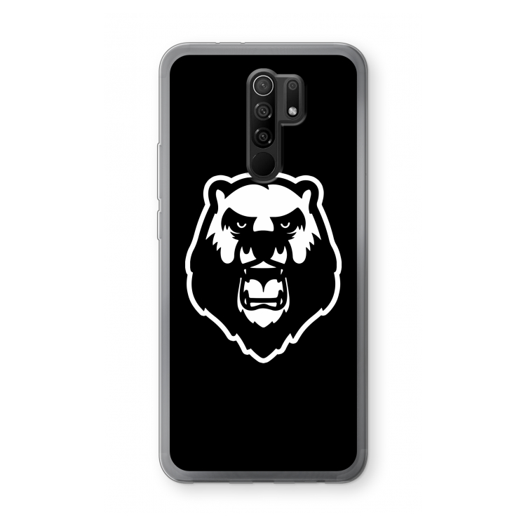 Angry Bear (black): Xiaomi Redmi 9 Transparant Hoesje