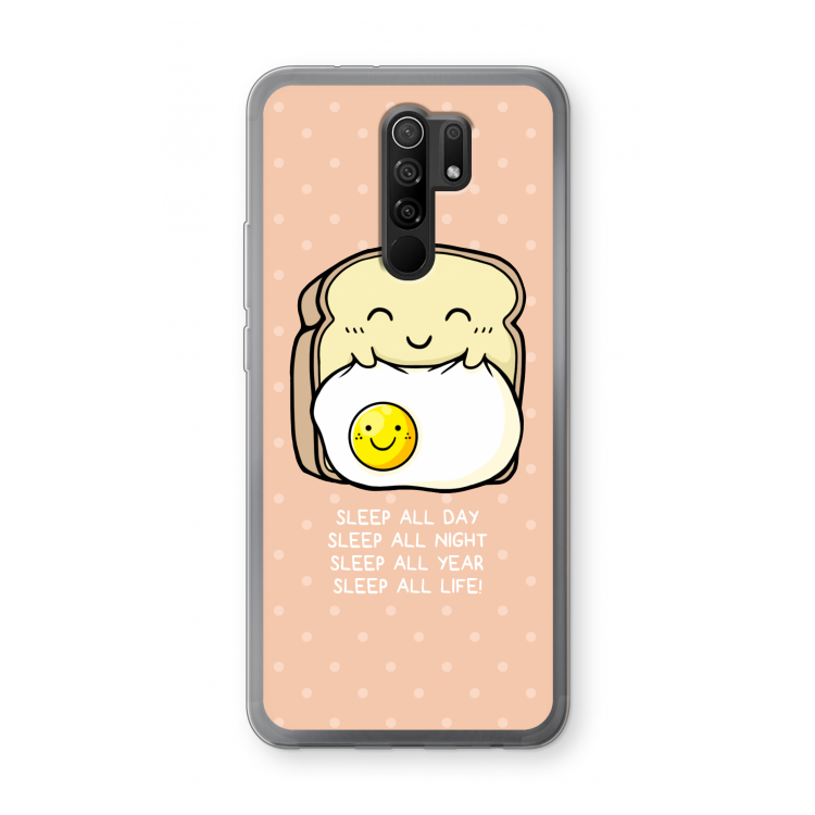 Sleep All Day: Xiaomi Redmi 9 Transparant Hoesje