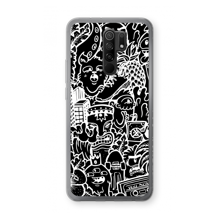 Vexx Black Mixtape: Xiaomi Redmi 9 Transparant Hoesje