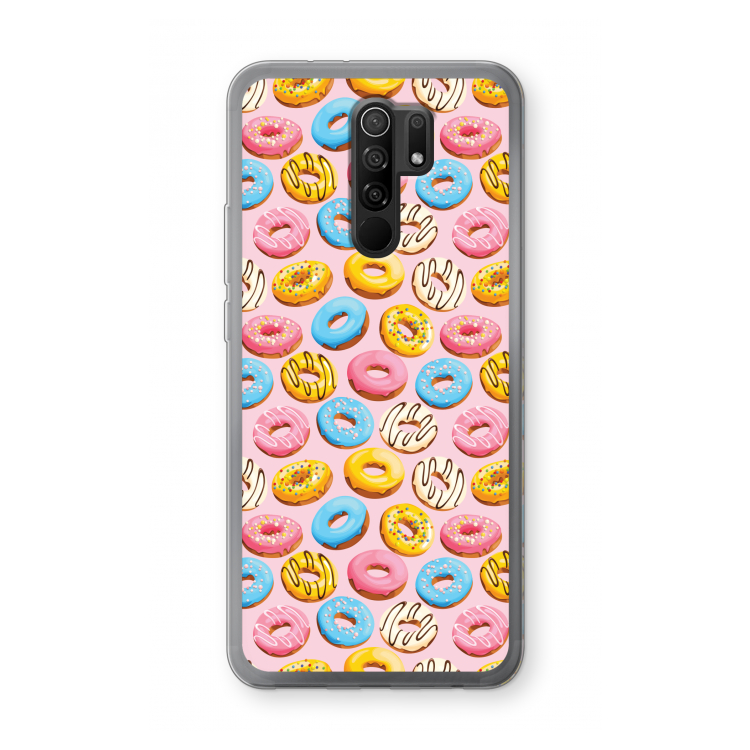 Pink donuts: Xiaomi Redmi 9 Transparant Hoesje