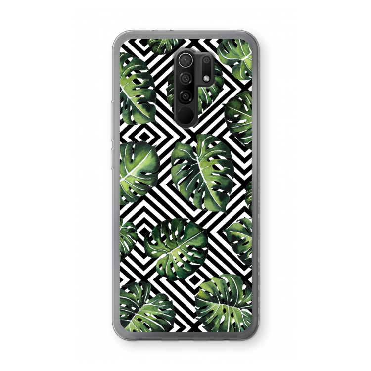 Geometrische jungle: Xiaomi Redmi 9 Transparant Hoesje