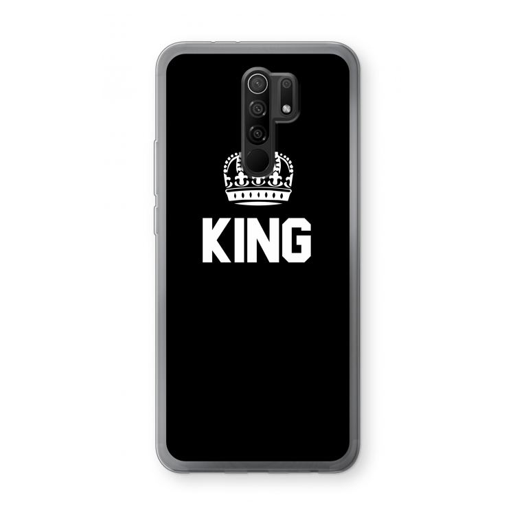 King zwart: Xiaomi Redmi 9 Transparant Hoesje