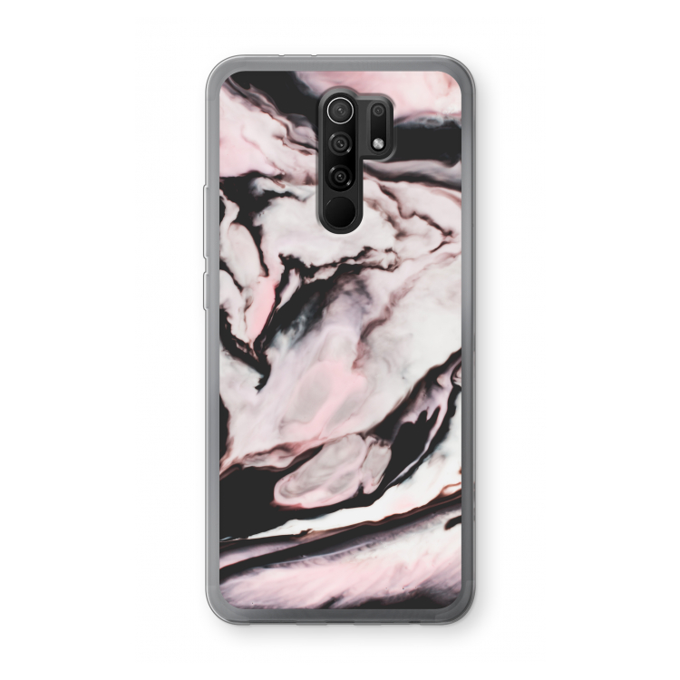 Roze stroom: Xiaomi Redmi 9 Transparant Hoesje