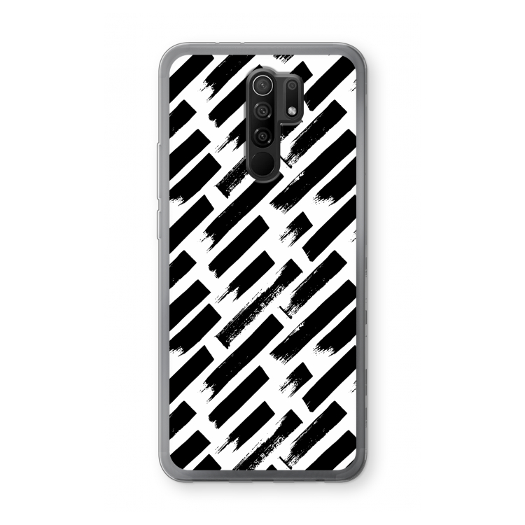 Zwarte vegen: Xiaomi Redmi 9 Transparant Hoesje