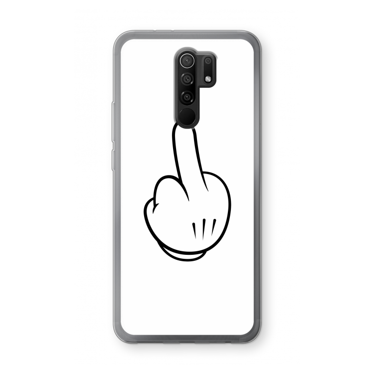 Middle finger white: Xiaomi Redmi 9 Transparant Hoesje