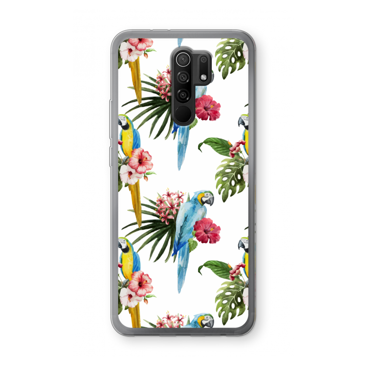 Kleurrijke papegaaien: Xiaomi Redmi 9 Transparant Hoesje